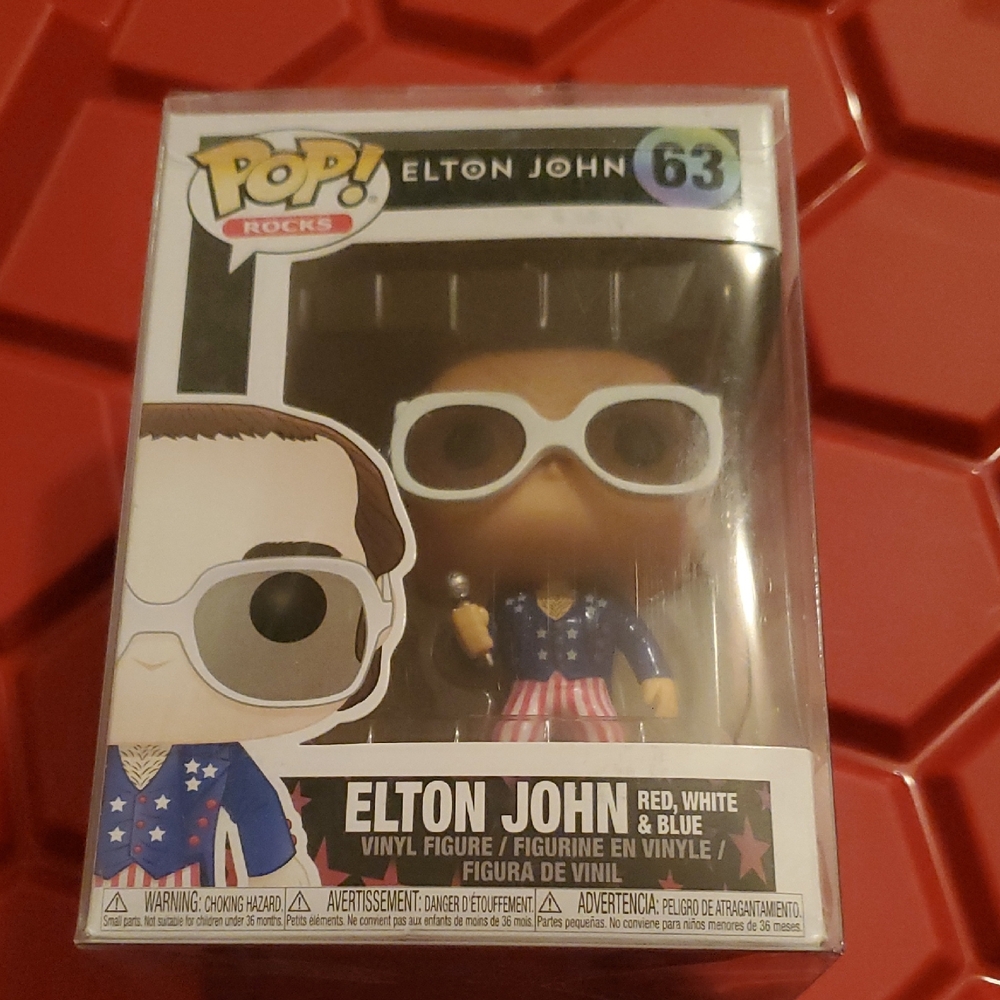 Elton John Red White Blue #63 Funko Pop ROCKS